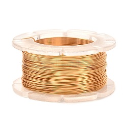 Round Copper Craft Wire, for Jewelry Making, Long-Lasting Plated, Sandy Brown, 24 Gauge, 0.5mm, about 39.37 Feet(12m)/roll.(CWIR-C001-01B-12)