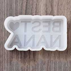 DIY Silicone Mold, Epoxy Resin Craft Making, Candle Making, White, Word, 102x58x26mm(DIY-A051-04G)