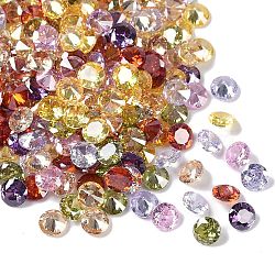 Mixed Grade A Diamond Shaped Cubic Zirconia Cabochons, Faceted, 4x2.5mm(X-ZIRC-M002-4mm)