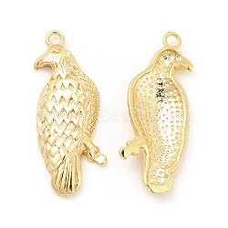 Brass Pendants, Bird Charm, Real 18K Gold Plated, 30x11x3.5mm, Hole: 1.8mm(KK-G447-14G)