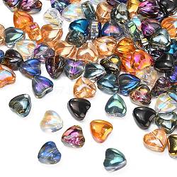 100Pcs 9 Colors Electroplate Glass Beads Strands, AB Color, Heart, Mixed Color, 7~8x8x4.5mm, Hole: 0.8mm(EGLA-CJ0001-12)