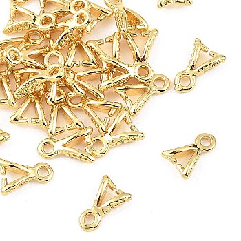SHEGRACE Brass Ice Pick Pinch Bails, Cadmium Free & Nickel Free & Lead Free, Oval, Real 18K Gold Plated, 7.5x4.8x2mm, Hole: 1.2mm, Pin: 0.9mm