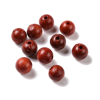 Natural Rosewood Beads, Undyed, Round, Dark Red, 6mm, Hole: 1.2mm