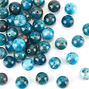 1 Strand Natural Apatite Beads Strands, Grade AB, Round, 10mm, Hole: 1.2mm, about 38pcs/strand, 14.9 inch(38cm)