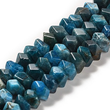 Natural Apatite Beads Strands, Faceted, Nuggets, 10~11x8~10x7~8mm, Hole: 1mm, about 22~23pcs/strand, 7.09~7.48''(18~19cm)
