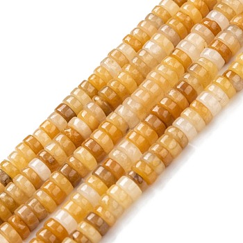 Natural Topaz Jade Beads Strands, Flat Round/Disc, Heishi Beads, 5.9~6.6x2.7~3.1mm, Hole: 1mm, about 138pcs/strand, 15.75 inch(40cm)