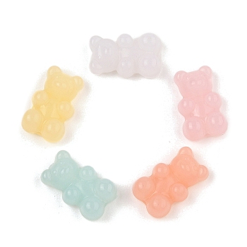 Imitation Jelly Acrylic Beads, Bear, Mixed Color, 18x11x7mm, Hole: 1.6mm, about 526pcs/strand