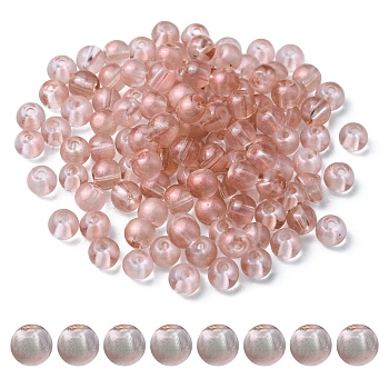 6/0 Transparent Glass Seed Beads, Round Hole, Rondelle, Dark Salmon, 4~4.5x3~4mm, Hole: 0.8~1.5mm, 10g/box