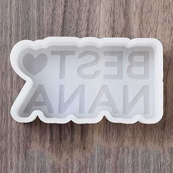 DIY Silicone Mold, Epoxy Resin Craft Making, Candle Making, White, Word, 102x58x26mm