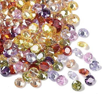 Mixed Grade A Diamond Shaped Cubic Zirconia Cabochons, Faceted, 4x2.5mm