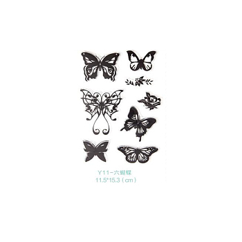 Silicone Stamps, for DIY Scrapbooking, Photo Album Decorative, Cards Making, Stamp Sheets, Butterfly Pattern, Clear, 10~21.5x10~20Cm