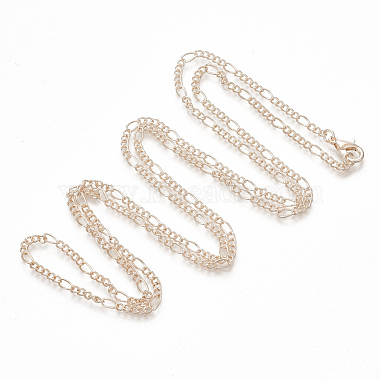 Brass Coated Iron Figaro Chain Necklace Making(X-MAK-T006-03RG)-2