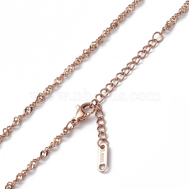 placage ionique (ip) 304 collier chaîne singapour en acier inoxydable pour hommes femmes(NJEW-K245-013E)-2