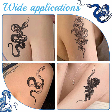 20 Sheets 20 Style Cool Body Art Removable Snake Temporary Tattoos Stickers(STIC-CP0001-02)-7