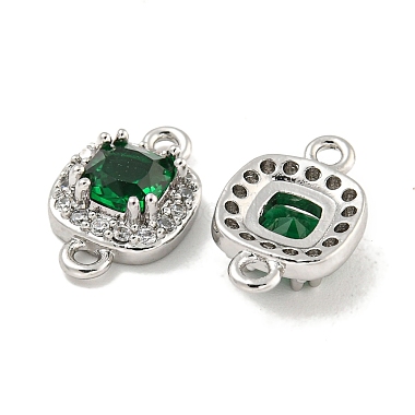 Charms de conector de circonita cúbica transparente y verde pavimentados de latón(KK-P275-47P)-2