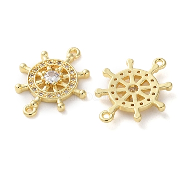 Rack Plating Brass Clear Cubic Zirconia Helm Connector Charms(KK-C084-20G)-2