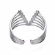 Non-Tarnish 304 Stainless Steel Initial Letter V Open Cuff Ring(RJEW-T023-50P)-2