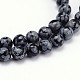 Flocon de neige naturelle obsidienne chapelets de perles rondes(X-G-J303-09-6mm)-3