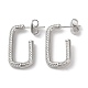 Rectangle Brass Cubic Zirconia Stud Earrings(EJEW-K247-15P)-1