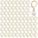120Pcs 304 Stainless Steel Leverback Earring Findings, with Loop, Real 18K Gold Plated, 15x10x2mm, Hole: 1.4mm, Pin: 1x0.8mm(STAS-ME0001-05)