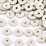 Eco-Friendly Handmade Polymer Clay Beads, Disc/Flat Round, Heishi Beads, Gainsboro, 4x1mm, Hole: 1mm, about 55000pcs/1000g(CLAY-R067-4.0mm-B02)