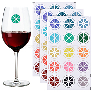 12Pcs Summer Theme PVC Self-Adhesive Wine Mark Stickers, Wine Maker, Lemon, 171x101x0.1mm, Stickers: 27mm(DIY-WH0308-549B)