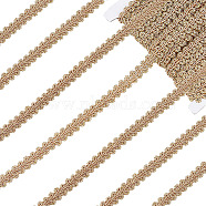 Sparkle Braided Polyester Lace Trim, Garment Accessories, Gold, 3/8~1/2 inch(11~12mm), 20 yards/card(OCOR-WH0079-24A)