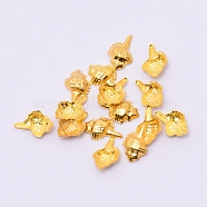 Alloy Cabochons, Epoxy Resin Supplies Filling Accessories, for Resin Jewelry Making, Cadmium Free & Lead Free, Conch Shape, Golden, 6x4x1mm(PALLOY-WH0068-22G-RS)