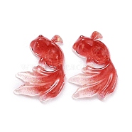 Transparent Resin Cabochons, for DIY Decoration, Goldfish, Red, 11x7.5x3mm(RESI-G022-01D)