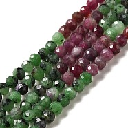 Natural Ruby in Zoisite Beads Strands, Faceted, Round, 3.5mm, Hole: 0.6mm, about 118pcs/strand, 15.35''(39cm)(G-I341-13A)