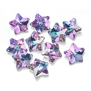 Glass Charms, DIY Accessories for Jewelry Making, Faceted Star, Medium Orchid, 14mm(GLAA-WH0025-45)