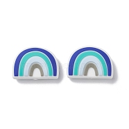 Silicone Beads, For Teethers, Rainbow Shaped, Slate Blue, 18x25x9mm, Hole: 2mm(SIL-WH0011-03A)