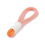 Braided Nylon Strap, Plastic Finding for Key Chain Bag Phone Lanyard, Orange, 150x40x16mm(AJEW-C035-02F)