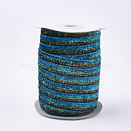 Glitter Sparkle Ribbon, Polyester & Nylon Ribbon, Colorful, 3/8 inch(9.5~10mm), about 50yards/roll(45.72m/roll)(SRIB-T002-01B-50)