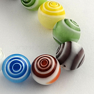 Handmade Millefiori Glass Round Beads Strands, Mixed Color, 12mm, Hole: 1mm, about 32pcs/strand, 14.9 inch(LK-R004-94)