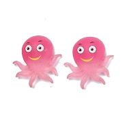 Resin Beads, No Hole/Undrilled, UV Resin Filling Accessories, Octopus, Pink, 26x25mm(CRES-TAC0002-04)