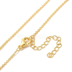 Gold Plated Brass Cable Chain Necklaces, with Lobster Claw Clasps, 18 inch, 1.5mm(NJEW-BB10199-18)