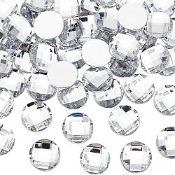 80Pcs Imitation Taiwan Acrylic Rhinestone Flat Back Cabochons, Faceted, Half Round/Dome, Clear, 25x6mm, 80pcs/box(GACR-FG0001-09)