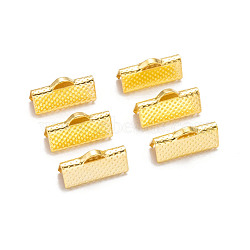 Iron Ribbon Crimp Ends, Golden, 8x16mm, Hole: 1mm(E183Y-G)