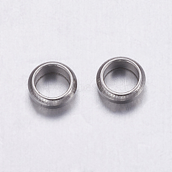 Tarnish Resistant 304 Stainless Steel Beads, Rondelle, Stainless Steel Color, 4x1.5mm, Hole: 3mm(X-STAS-K146-064-4mm)