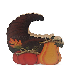Thanksgiving Day Wooden Hanging Wall Decorations for Home Decorations, Pumpkin, 110x105mm(THXG-PW0001-098F)