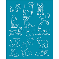Silk Screen Printing Stencil, for Painting on Wood, DIY Decoration T-Shirt Fabric, Dog Pattern, 100x127mm(DIY-WH0341-308)