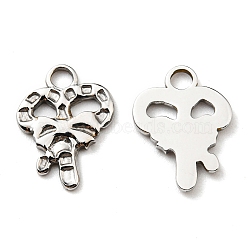 304 Stainless Steel Charms, Manual Polishing, Christmas Candy Cane, Stainless Steel Color, 15x11.5x1.5mm, Hole: 2mm(STAS-Q248-04P)
