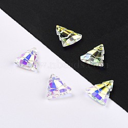 Glass Rhinestone Pendants, Christmas Tree, Crystal AB, 15x13.5x5mm, Hole: 1.2mm(RGLA-O002-A01-001AB)