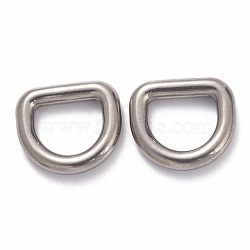 304 Stainless Steel D Rings, For Webbing, Strapping Bags, Garment Accessories Findings, Stainless Steel Color, 15x17x3mm(STAS-O140-18P)