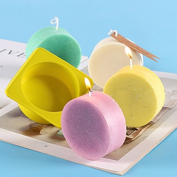 DIY Candle Food Grade Silicone Molds, for Scented Candle Making, Round Pattern, 82x82x30mm, Inner Diameter: 70mm