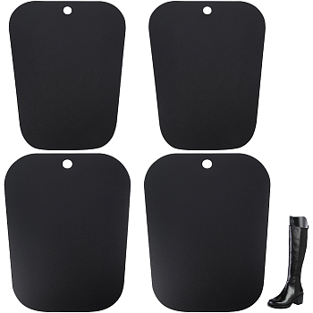 4Pcs 2 Style PVC Boot Shaper Form Inserts, Boots Tall Support, Random Patterns or None Pattern, Trapezoid, Black, 32x26x0.05cm & 35.5x28x0.05cm, Hole: 20mm, 2pcs/style