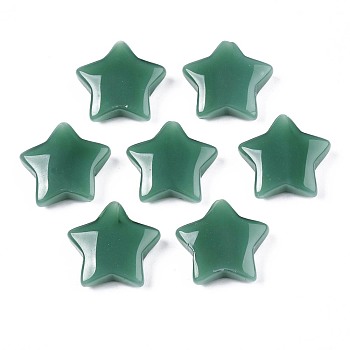 Imitation Jade Glass Beads, Five-pointed Star, Sea Green, 19x20x6mm, Hole: 1.2mm