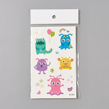 Removable Temporary Tattoos, Water Proof, Cartoon  Paper Stickers, Huggles, Colorful, 120~121.5x75mm