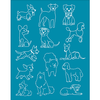 Silk Screen Printing Stencil, for Painting on Wood, DIY Decoration T-Shirt Fabric, Dog Pattern, 100x127mm